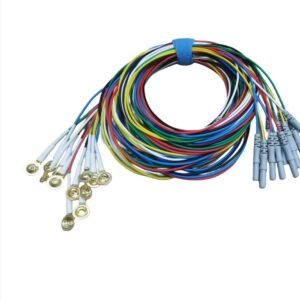 Disposable、reusable EEG electrode cable with gold-plated cups