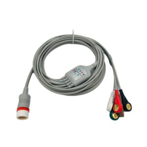 5-lead ECG trunk cable with snap electrodes