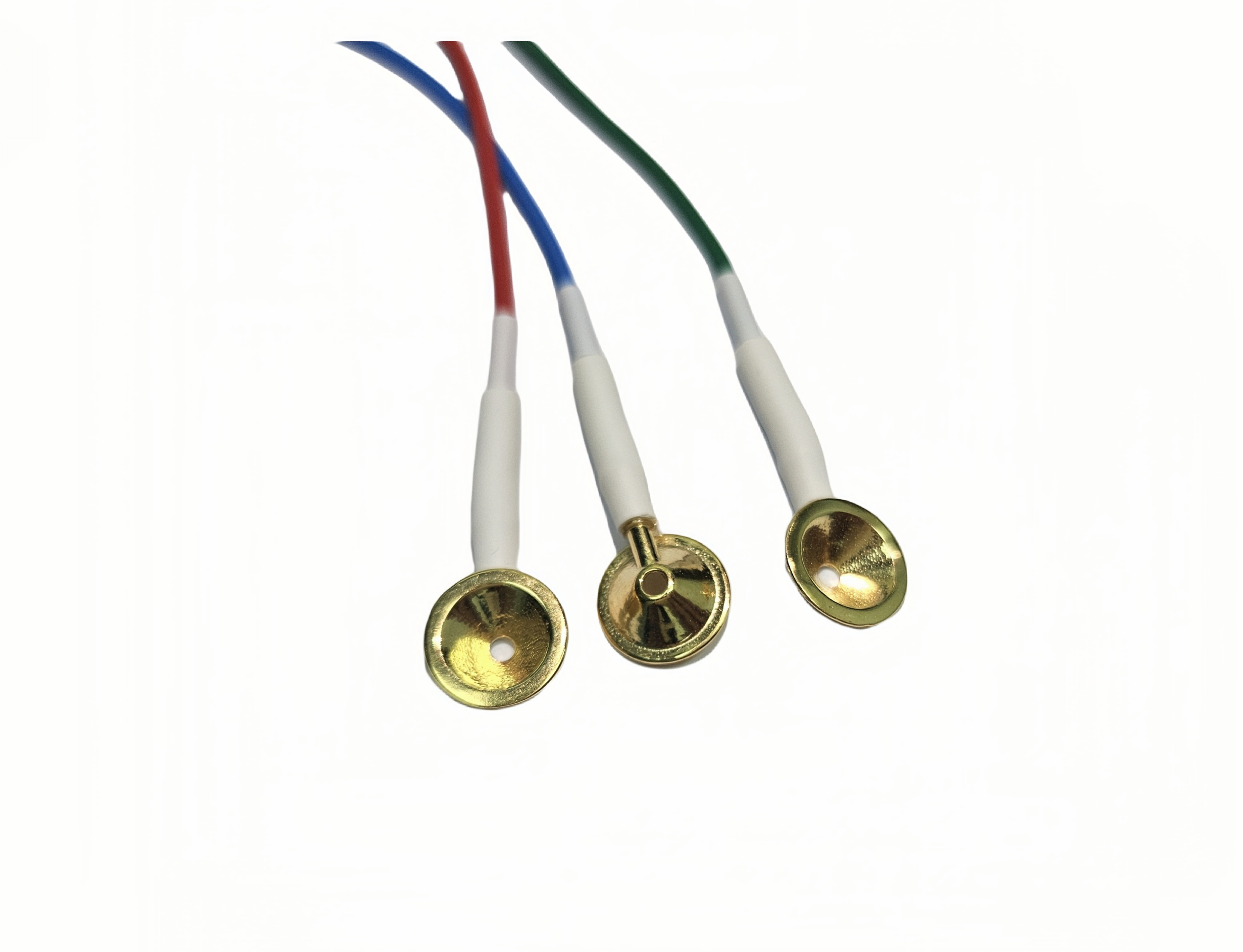 EEG electrode cable with gold-plated cups